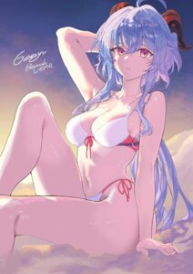 bikini ganyu genshin_impact horns salmon88 swimsuits