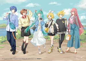 dress dress_shirt hatsune_miku kagamine_len kagamine_rin kaito megane megurine_luka meiko popman3580 sweater vocaloid