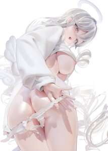 Rating: Questionable Score: 72 Tags: angel ass breasts iijima_masashi lingerie nipples no_bra pantsu panty_pull shirt_lift thong undressing wings User: Anonymous