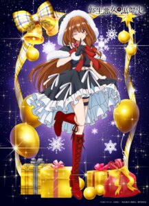 christmas dress garter heels iana_magnolia skirt_lift tagme tensei_akujo_no_kuro_rekishi