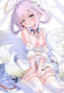 Rating: Questionable Score: 41 Tags: angel breasts dress leafpie_zaurus loli maimai_(game) nipples no_bra see_through skirt_lift stockings thighhighs wings yurisaki_mika User: Anonymous