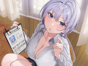 Rating: Questionable Score: 37 Tags: cleavage no_bra open_shirt seifuku skirt_lift uouokuma User: Arsy