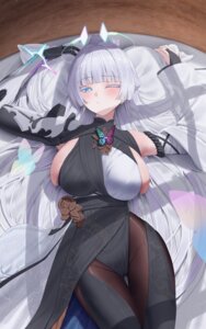 bandages goddess_of_victory:_nikke japanese_clothes maji_(majidesu3) mecha_musume nayuta_(nikke) no_bra