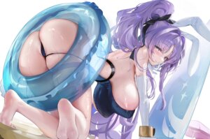 animal_ears ass bunny_ears erect_nipples garter odaefnyo shia_(stella_sora) stella_sora swimsuits tail wet