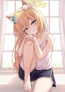 animal_ears blue_archive halo iochi_mari milkshake nekomimi