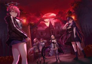 Rating: Questionable Score: 16 Tags: dress fishnets garter halo headphones heels horns japanese_clothes moonstone see_through seifuku stockings thighhighs weapon yamakaze_ran User: moonian