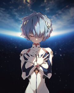 ayanami_rei bodysuit breast_hold dinoartforame neon_genesis_evangelion
