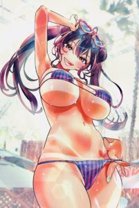 bikini kaba_yuuji kakunaru_ue_wa megane miyamoto_niina panty_pull swimsuits