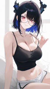 Rating: Questionable Score: 10 Tags: hololive hololive_english horns megane nerissa_ravencroft no_bra pantsu_shot undressing User: lacepanties
