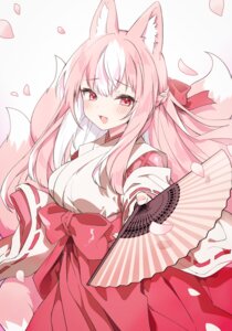 animal_ears kamiyoshi_rika kitsune miko tail