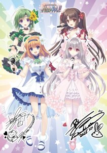 autographed bra cleavage crossover dress fuyou_kaede navel nishimata_aoi no_bra oretachi_ni_tsubasa_wa_nai sakurakouji_luna shigure_asa shuffle suzuhira_hiro thighhighs tsuki_ni_yorisou_otome_no_sahou watarai_asuka