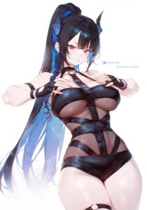 Rating: Questionable Score: 58 Tags: garter hololive hololive_english horns mashiro_www nerissa_ravencroft see_through User: eridani
