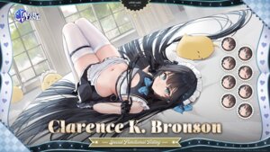 azur_lane clarence_k._bronson_(azur_lane) expression garter maid manjuu_(azur_lane) skirt_lift tagme thighhighs wallpaper weapon