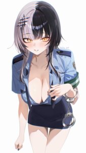hololive hololive_english open_shirt pantsu_shot police_uniform shiori_novella