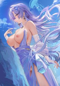breasts cantarella dress nipples no_bra nopan pussy ru_zhai see_through tattoo torn_clothes uncensored wuthering_waves