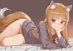 Rating: Explicit Score: 24 Tags: animal_ears bottomless holo kawakami_rokkaku loli pussy spice_and_wolf sweater tail User: KenB