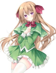 hosaka_nanami korie_riko seifuku skirt_lift terebi_no_kieta_hi thighhighs