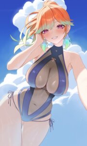 hololive hololive_english see_through swimsuits takanashi_kiara wet yubbiidraw
