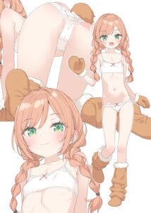 bra cameltoe christmas erect_nipples kani_biimu loli minazuki_sarami pantsu panty_pull tail