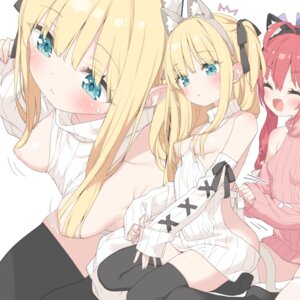 Rating: Questionable Score: 24 Tags: animal_ears breasts dress hazuki_watora kani_biimu loli nekomimi nipple_slip no_bra nopan shimotsuki_potofu sweater tail thighhighs undressing wardrobe_malfunction User: himeno_nanako
