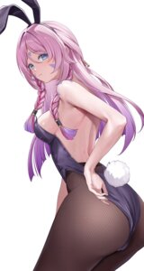 animal_ears ass bunny_ears bunny_girl citlali genshin_impact lunacle no_bra pantyhose tail tattoo wet