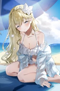 bikini open_shirt see_through sorani_(kaeru0768) swimsuits wet