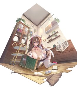 animal_ears bikini_top cream heels horns maid seoki_(hi3031) swimsuits tail thighhighs
