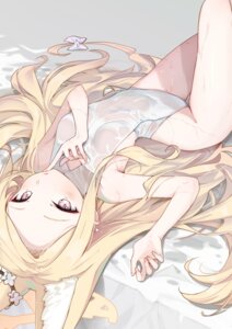 animal_ears blue_archive halo hong_(white_spider) kitsune leotard loli no_bra see_through wet wet_clothes yurizono_seia