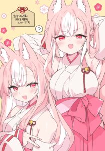 animal_ears kamiyoshi_rika kitsune miko