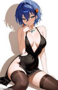 belle_(zenless_zone_zero) dress helloimtea no_bra nopan thighhighs zenless_zone_zero