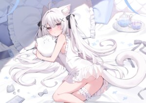 animal_ears ass garter muryo nekomimi nopan see_through shanoa_(vtuber) shanoa_asmr skirt_lift tail