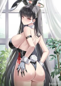 animal_ears ass blue_archive bnari bunny_ears bunny_girl halo no_bra tail tsukatsuki_rio