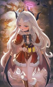 blue_archive christmas devil halo horns keji133 leotard sorasaki_hina wings