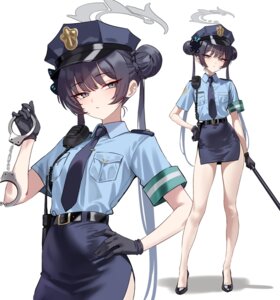 blue_archive halo police_uniform ryuuge_kisaki shigure weapon