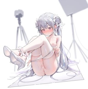 heels henzer loli nipples pantsu panty_pull pussy pussy_juice thighhighs topless uncensored undressing wet