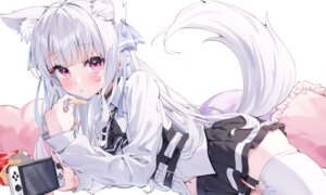 animal_ears indie_virtual_youtuber muyamii nekomimi pyomu stockings tail thighhighs