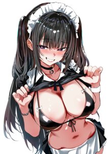 bikini_top maid muoto shirt_lift swimsuits undressing