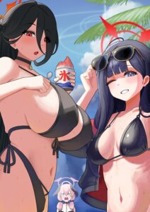Rating: Questionable Score: 18 Tags: bikini bikini_top blue_archive halo hanekawa_hasumi megane nakamasa_ichika open_shirt shimoe_koharu suzume_b swimsuits wet wings User: Genex