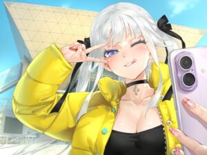 bishoujo_mangekyou bishoujo_mangekyou_-norowareshi_densetsu_no_shoujo- cleavage happoubi_jin kagarino_kirie omega_star selfie