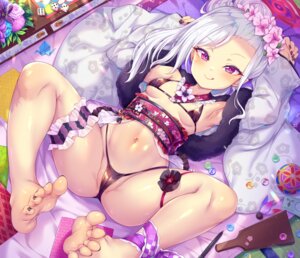 asagi_mutsuki bikini blue_archive cameltoe feet garter halo japanese_clothes loli swimsuits toraishi_666