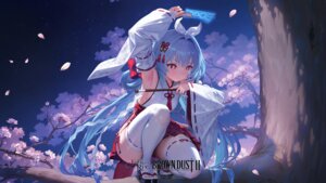 Rating: Questionable Score: 47 Tags: brown_dust_ii granadier heels loli miko no_bra origami skirt_lift thighhighs wallpaper User: blooregardo