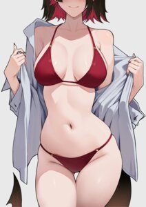 bikini ellen_joe killzdck open_shirt swimsuits tail undressing zenless_zone_zero