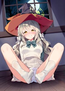 blue_archive halo pantsu rei sakurai_miyo seifuku skirt_lift witch