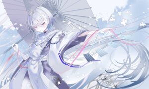 1-gou_(111touban) japanese_clothes kuon_(shadowverse) shadowverse umbrella