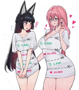 Rating: Questionable Score: 47 Tags: animal_ears cleavage detexted hoshimi_miyabi kitsune megane no_bra qiandaiyiyu tsukishiro_yanagi yuri zenless_zone_zero User: lacepanties