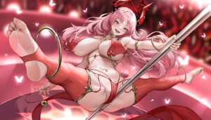 Rating: Questionable Score: 63 Tags: aoi_sakura_(seak5545) areola blue_archive erect_nipples feet halo horns kyougoku_satsuki no_bra nopan stockings thighhighs User: SenjounoValkyria