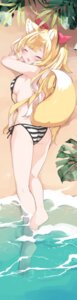 animal_ears ass bikini dakimakura kamiyoshi_rika kitsune swimsuits tail wardrobe_malfunction wet