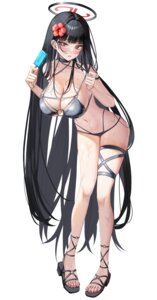 bikini blue_archive cream garter halo heels hsxxx swimsuits tsukatsuki_rio wet