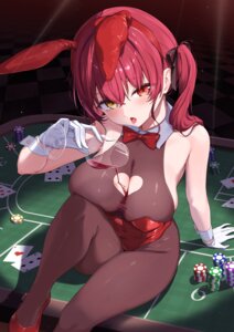 Rating: Questionable Score: 49 Tags: animal_ears bodysuit bunny_ears bunny_girl heterochromia hololive houshou_marine left_(left_sio) no_bra pantyhose wet User: Anonymous