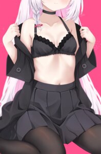 arona_(blue_archive) blue_archive bra kianata loli open_shirt pantyhose plana_(blue_archive) seifuku undressing